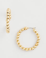 No Droop® Golden Beaded Hoop Earrings Gold - Chico's