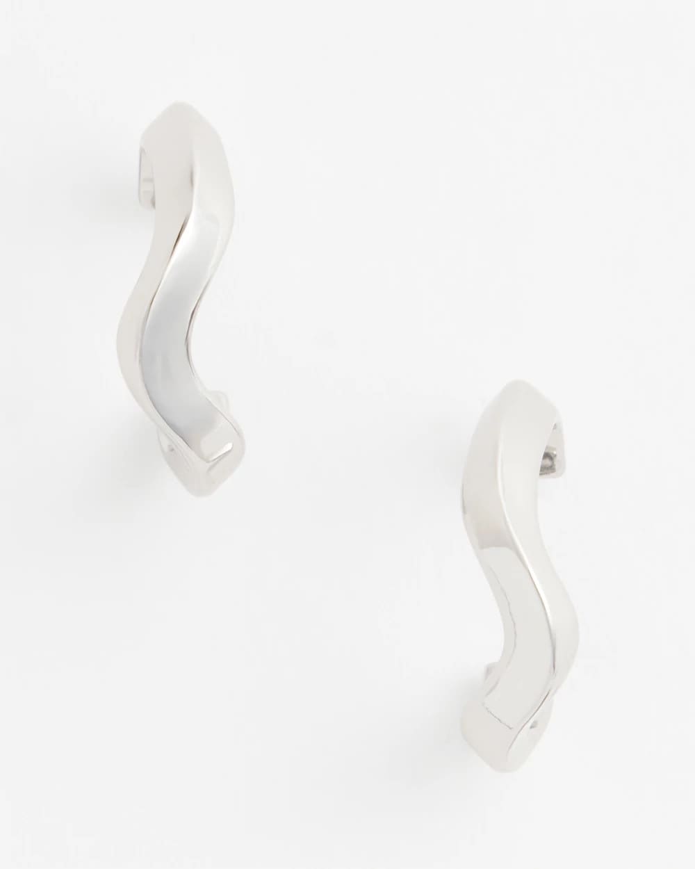 Silver Wavy Hoop Earrings Silver - Chico's