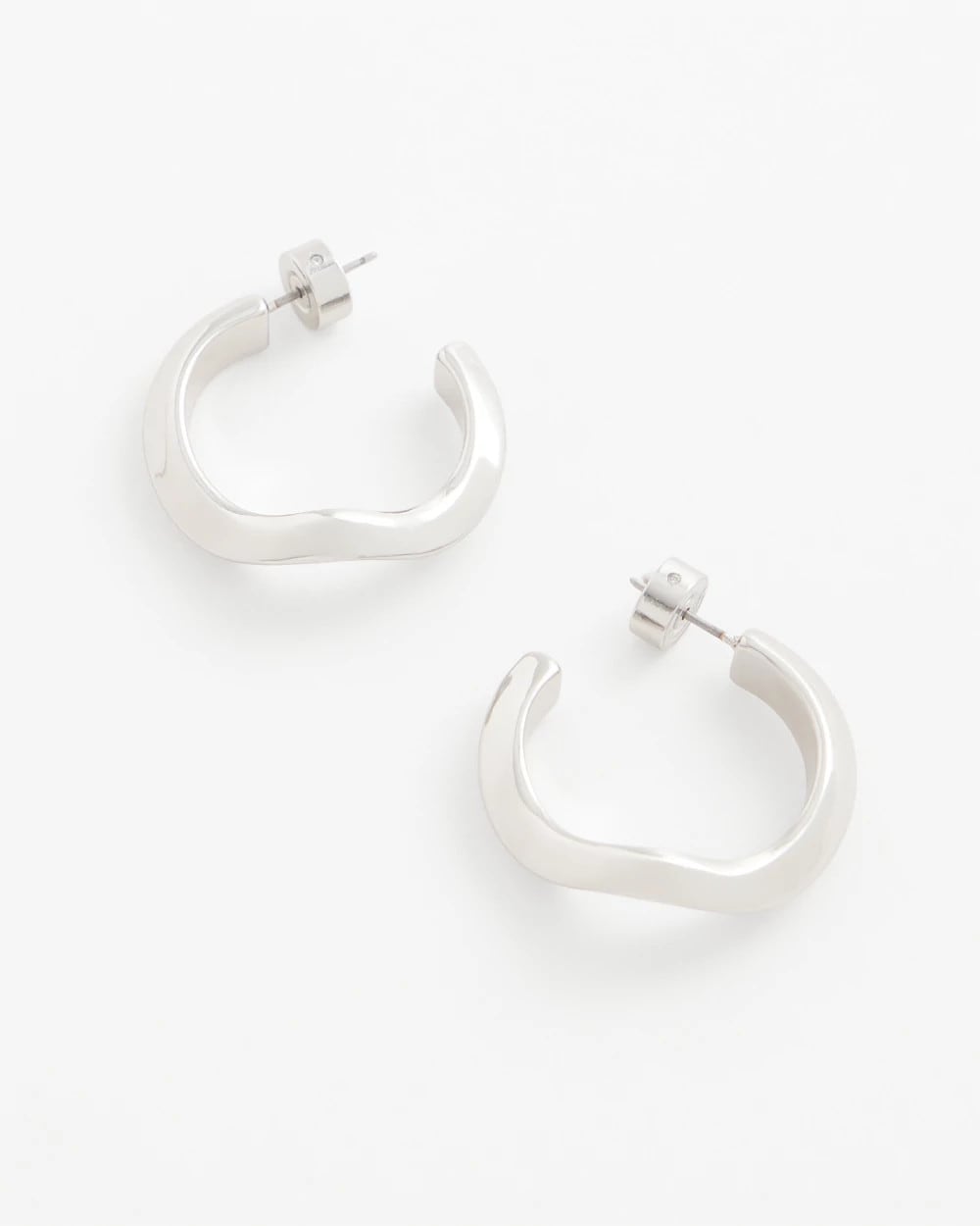Silver Wavy Hoop Earrings Silver - Chico's