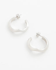 Silver Wavy Hoop Earrings Silver - Chico's