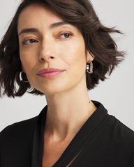 Silver Wavy Hoop Earrings Silver - Chico's