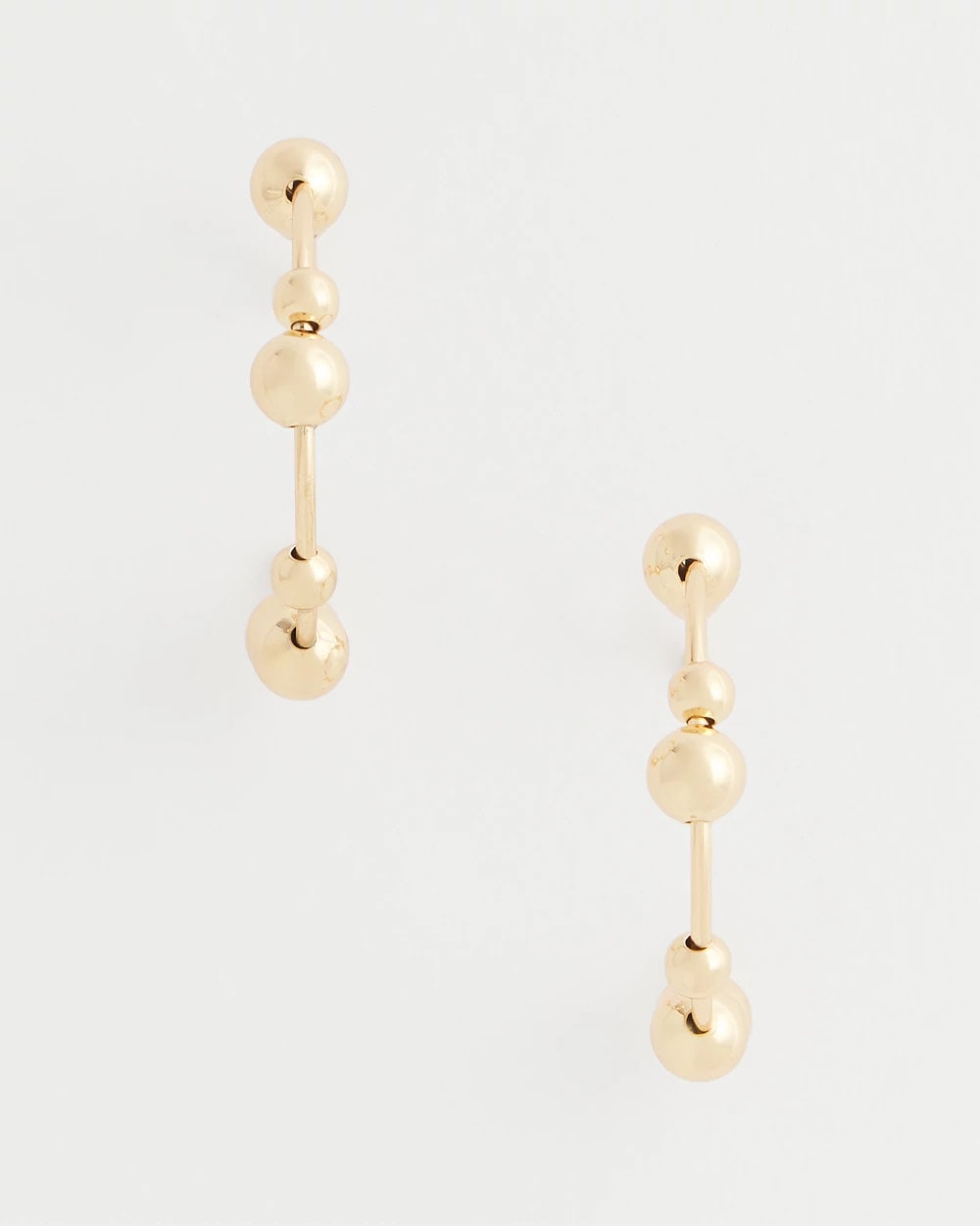 Goldtone Beaded Hoop Earrings Gold - Chico's