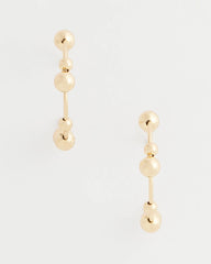 Goldtone Beaded Hoop Earrings Gold - Chico's