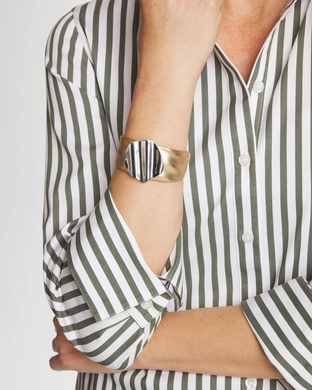 Mixed Metal Crinkle Cuff Mixed Metals - Chico's