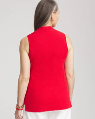 Textured Sleeveless V-Neck Tunic Red Glow - Chico's