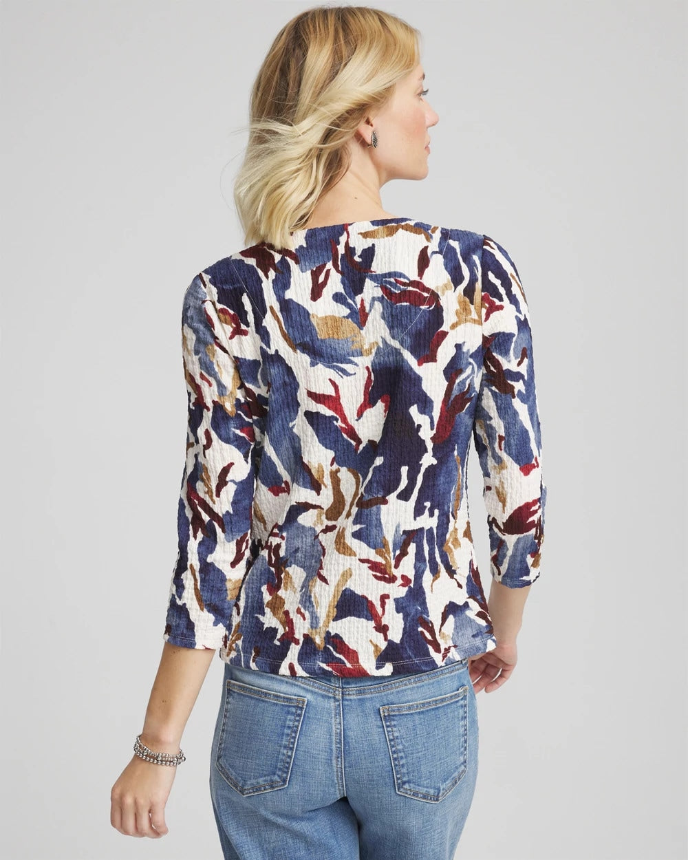 Printed Textured Scoopneck Cardigan Ecru - Chico's