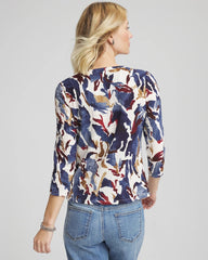 Printed Textured Scoopneck Cardigan Ecru - Chico's