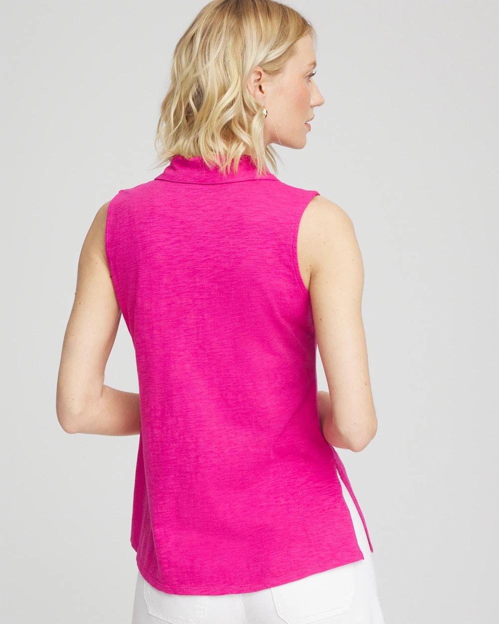 Slub Sleeveless Collared Tunic Crushed Berries - Chico's